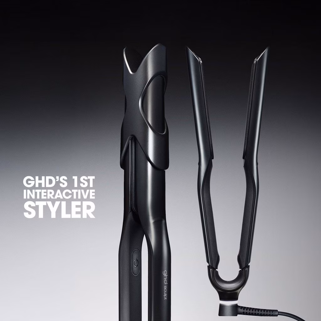 ghd Sculpt 智感調溫造型夾：合上同打開夾板嘅兩個角度